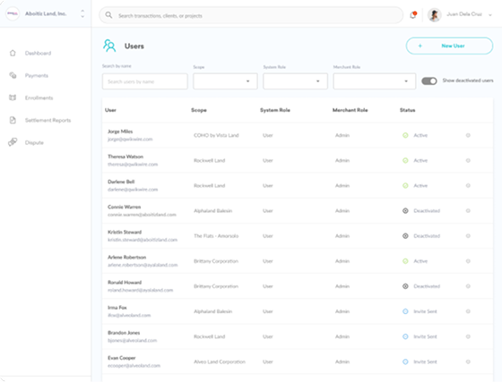 Manage your dashboard users preview